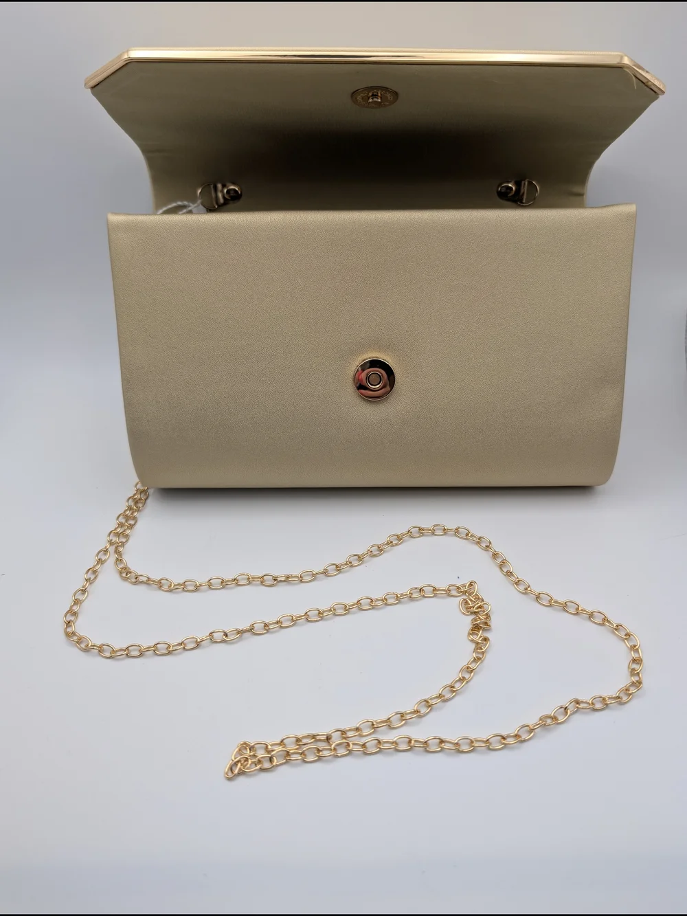 CXL by Christian Lacroix Madison Gold Metallic Clutch Chain Strarp NWT